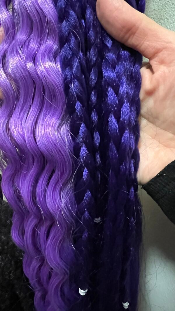 Deep Amethyst-braid next to deep lavender